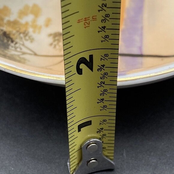 Vtg Meito China Bowl Dish Japan Hand Painted Landscape Lake 2‎ Handle 1930s 40s - Picture 11 of 11